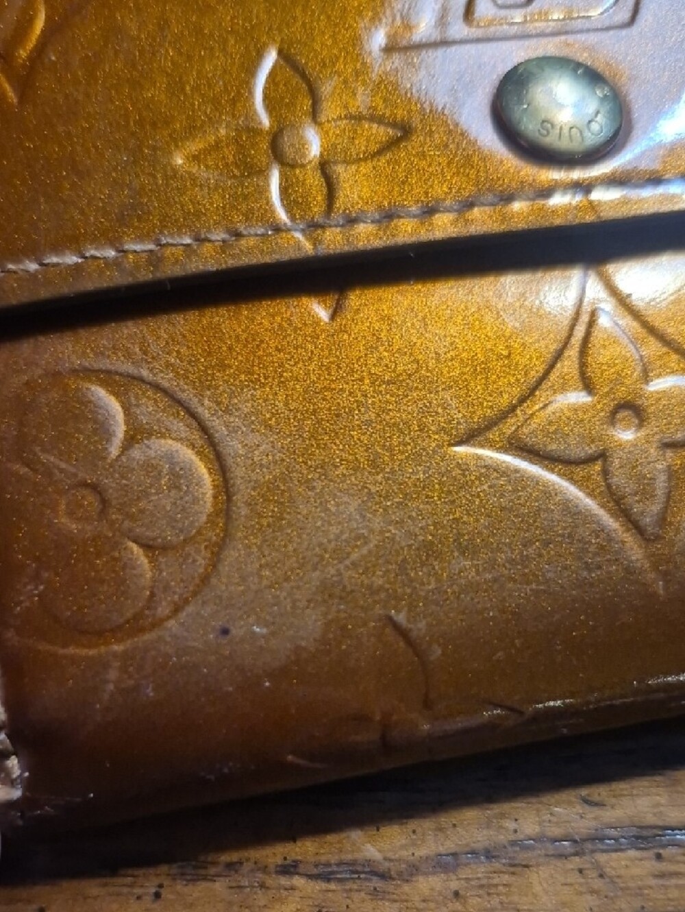 Louis Vuitton Vernis Elise Compact Wallet Bronze - Picture 9 of 14
